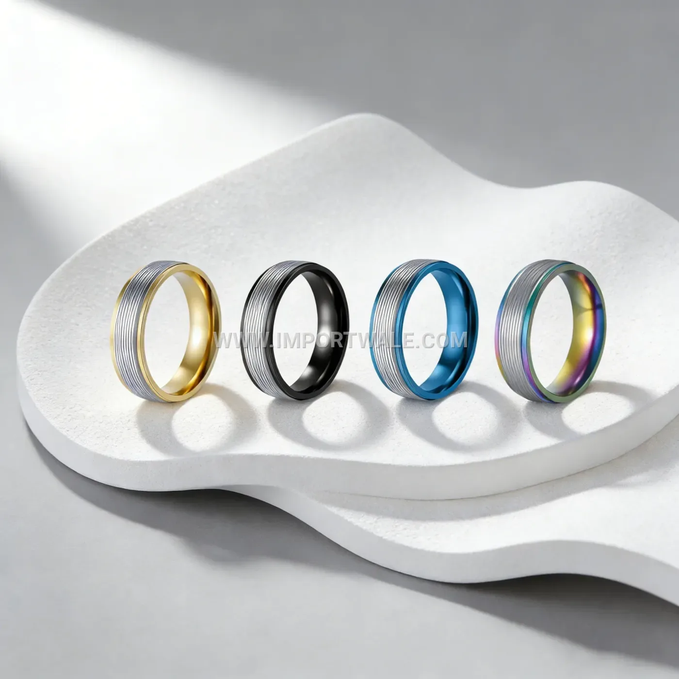 Minimalist Rhinestone Eternity Stainless Steel Band Ring