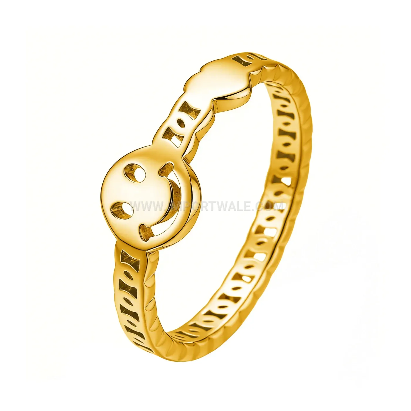 Cutout Smiley Face Stainless Steel Minimalist Band Ring
