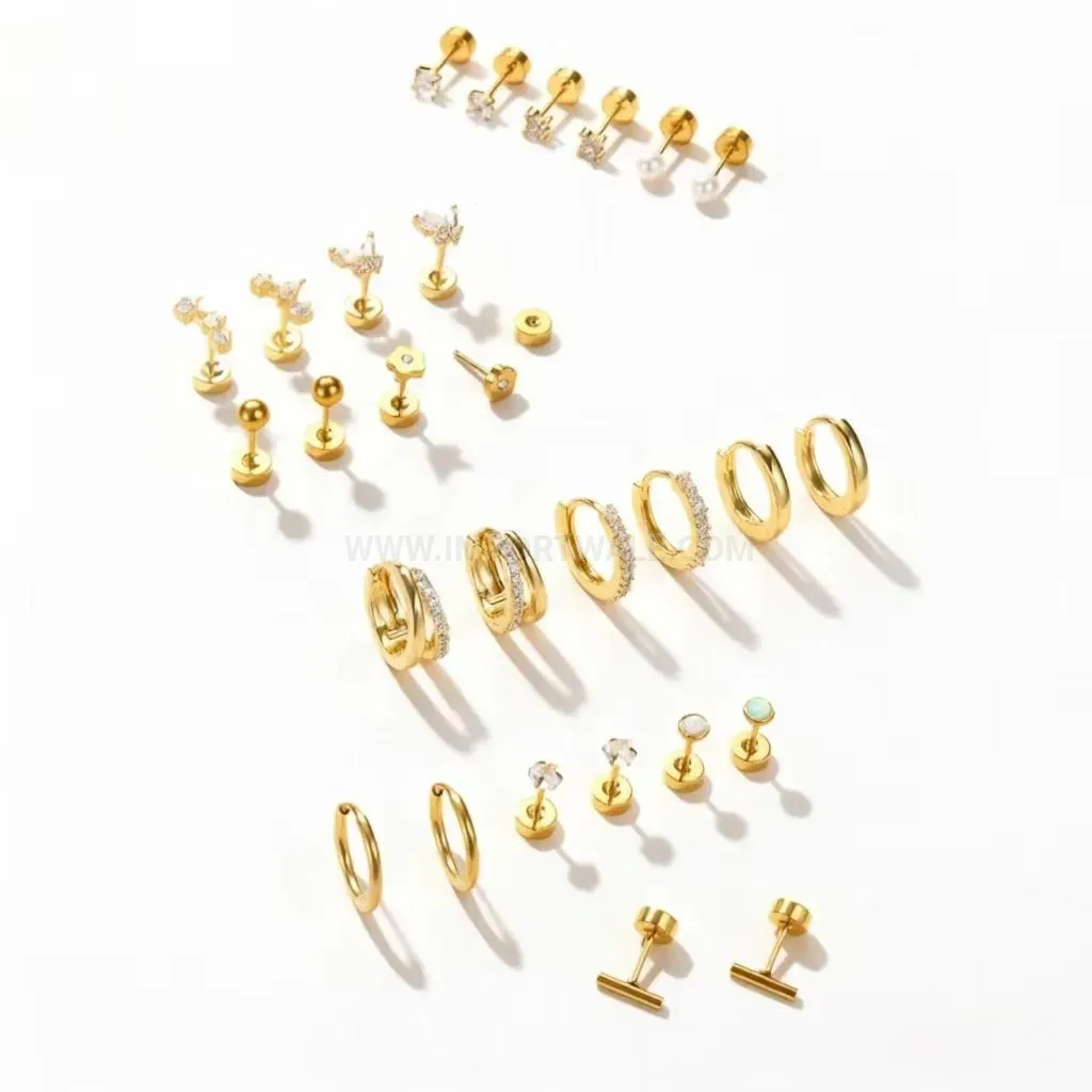 Chic Multicolor Stainless Steel Constellation Cartridge Piercing Stud Set