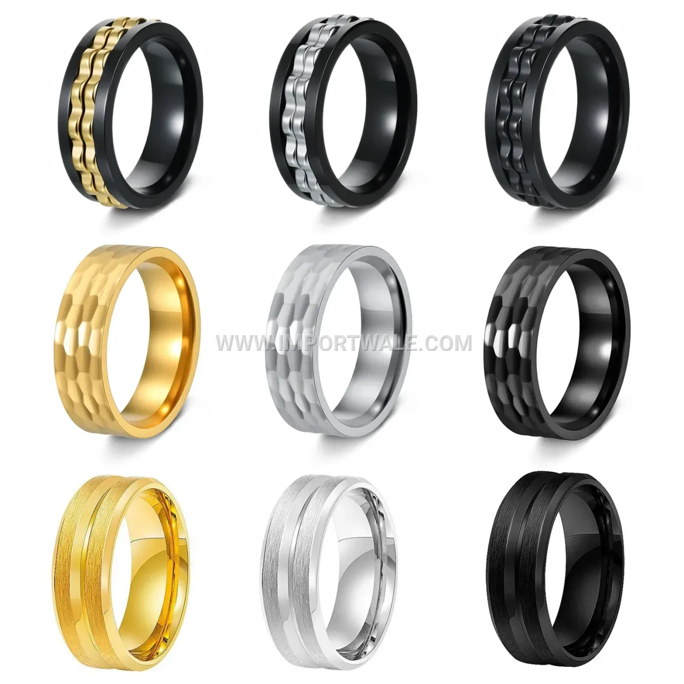 Rotatable Gear Spinner Stainless Steel Ring