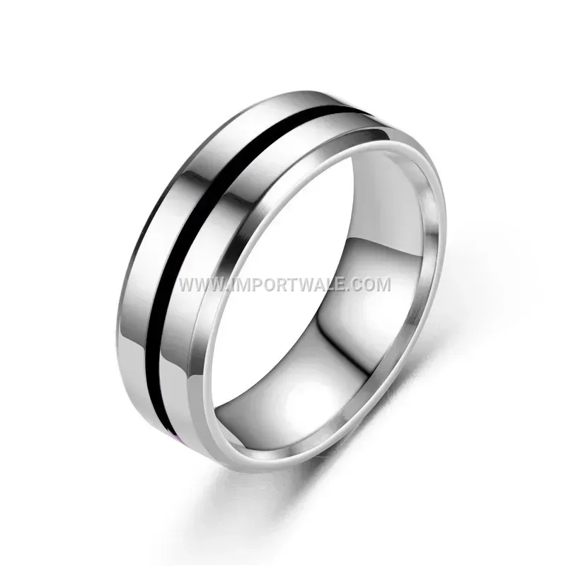 Unisex Stainless Steel Band with Natural Stone Setting