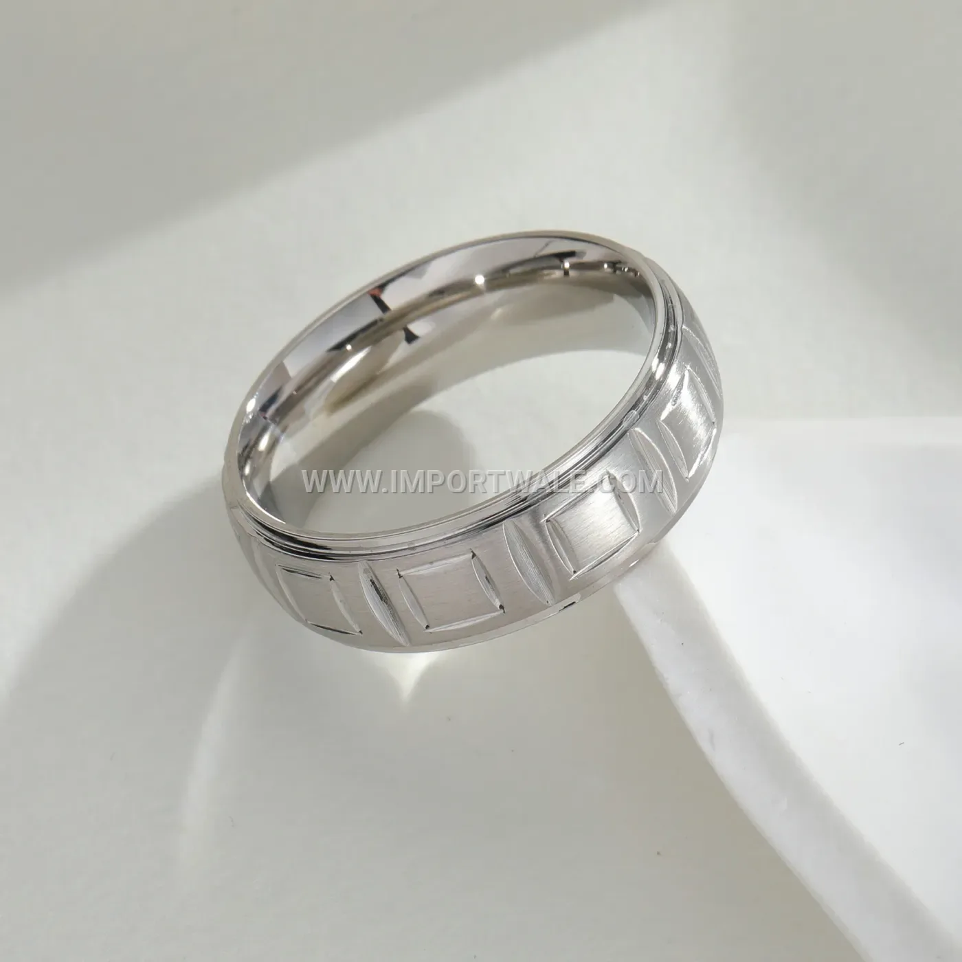 Textured Sandblast Stainless Steel Band Ring
