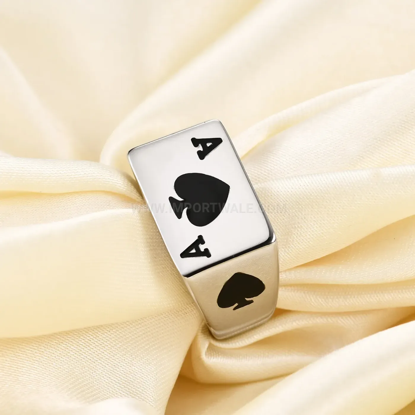 Trendy Ace of Spades Polished Stainless Steel Ring