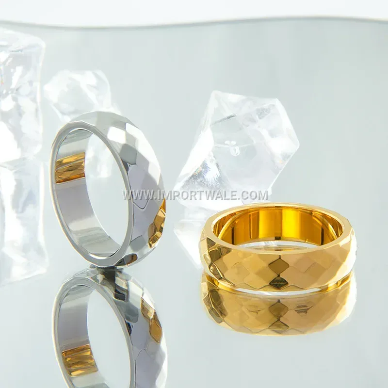 Multi-Faceted Geometric 316L Stainless Steel Faceted Ring