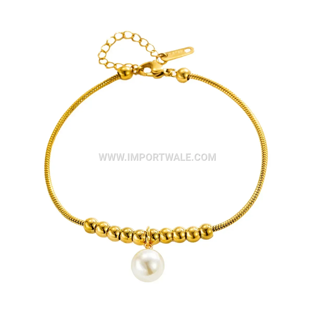 Beaded Snake Chain Heart Premium Anklet Anti Tarnish