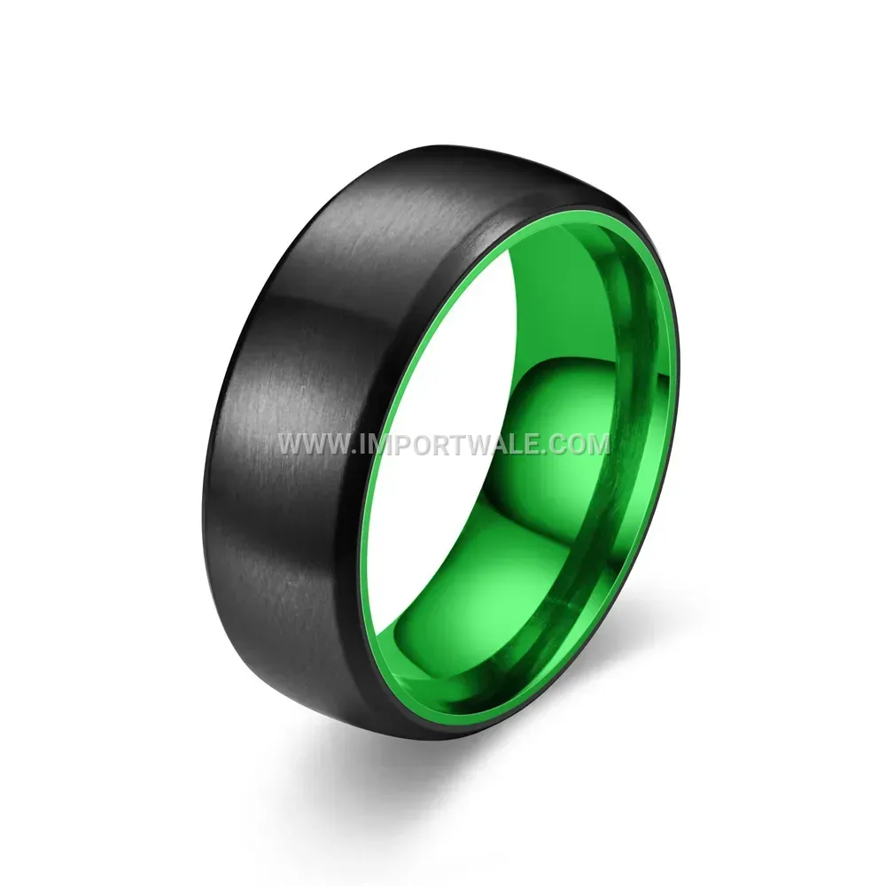 Matte Two-Tone Stainless Steel Band Ring