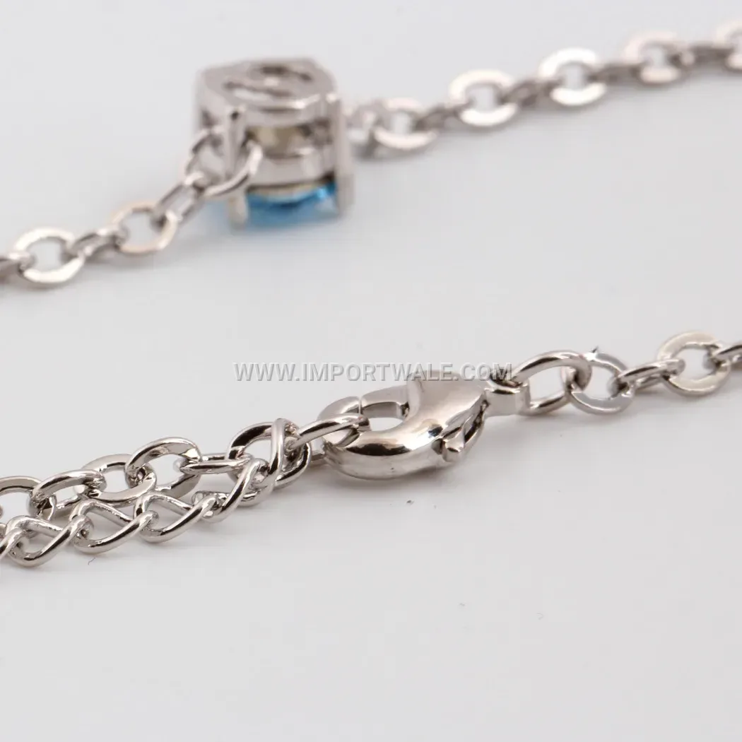 Stainless Steel Rhinestone Crystal Charm Bracelet