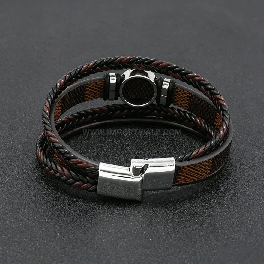 Modern Multi-Layer Braided Tree of Life Leather Wristband