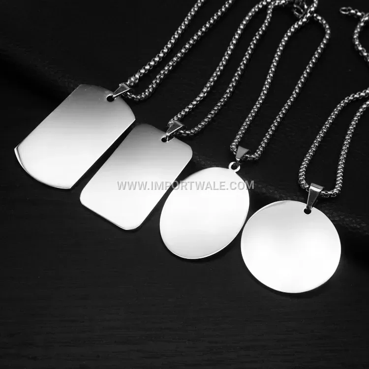 Customizable Geometric Stainless Steel Pendant Chain Necklace