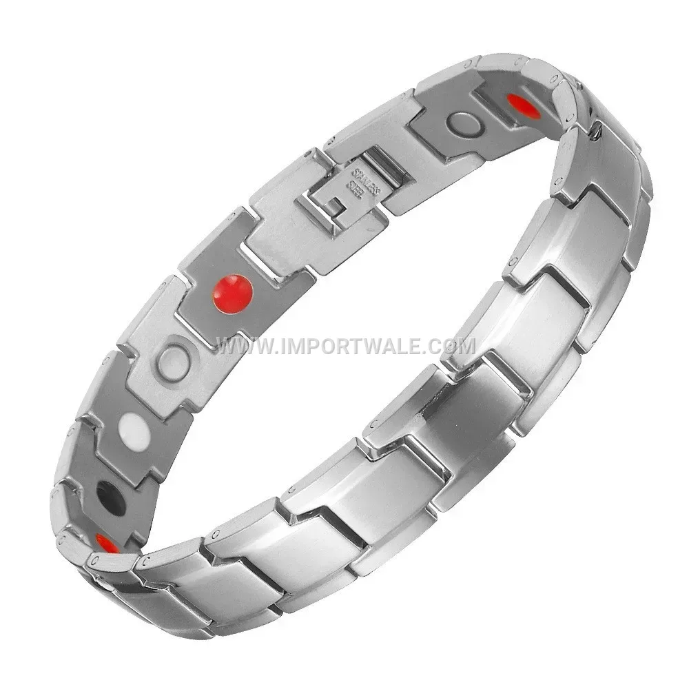 Geometric Beveled Four-in-One Magnetic Titanium Steel Bracelet
