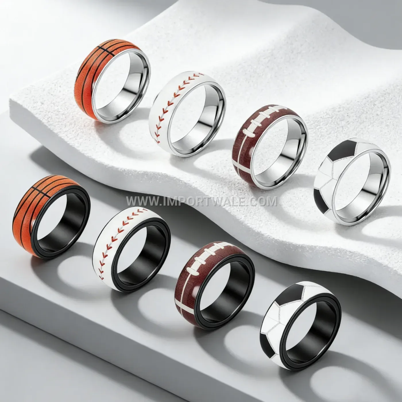 Sports Theme Stainless Steel Spinner Ring