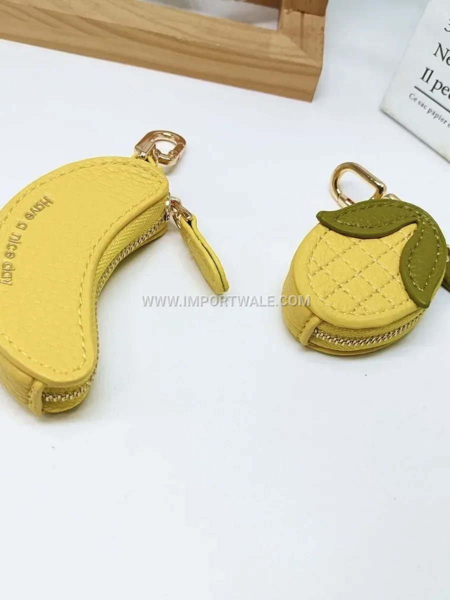 Fresh Fruit Pattern Litchi Texture Mini Coin Bag Charm