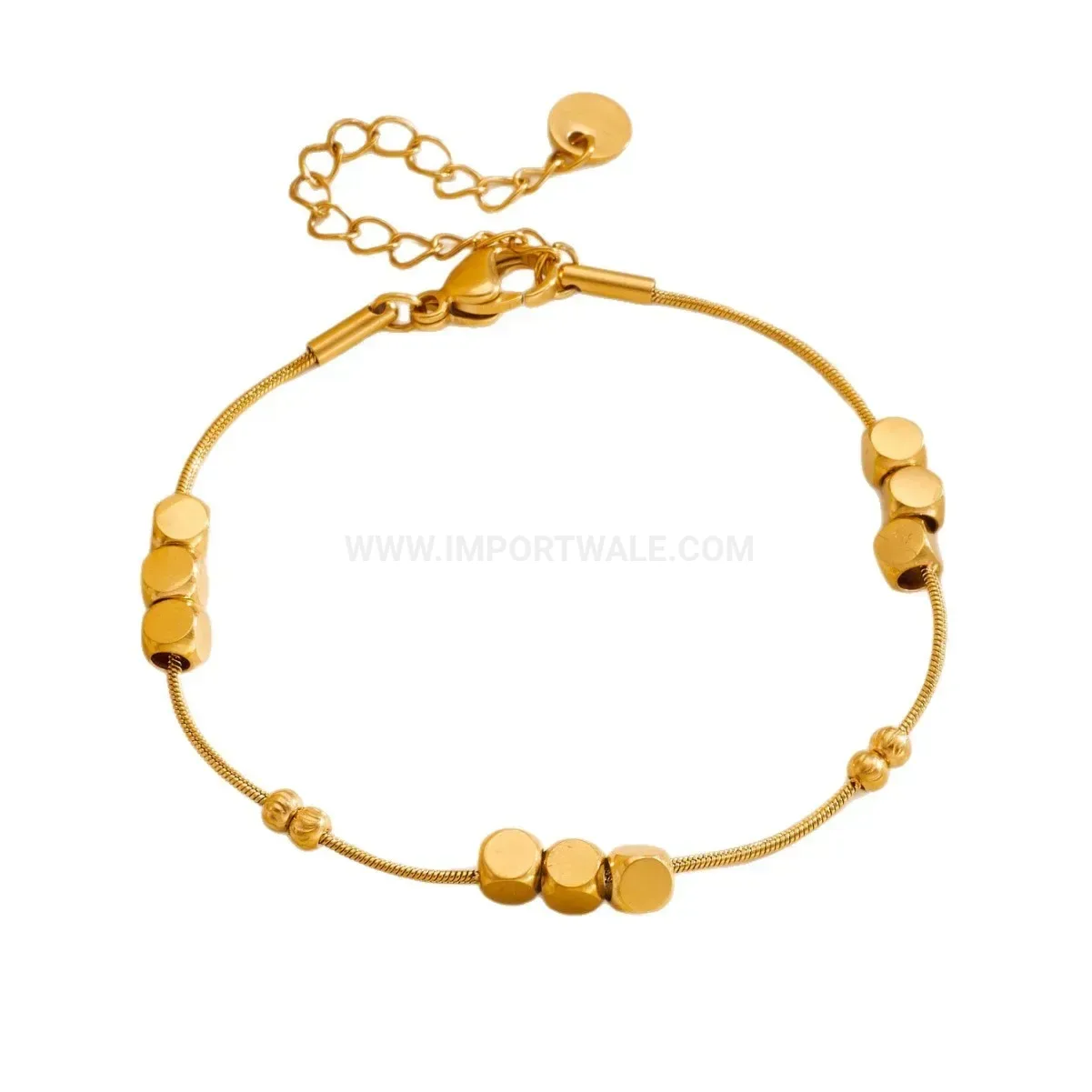 Minimalist Stainless Steel Square Cube Chain Bracelet