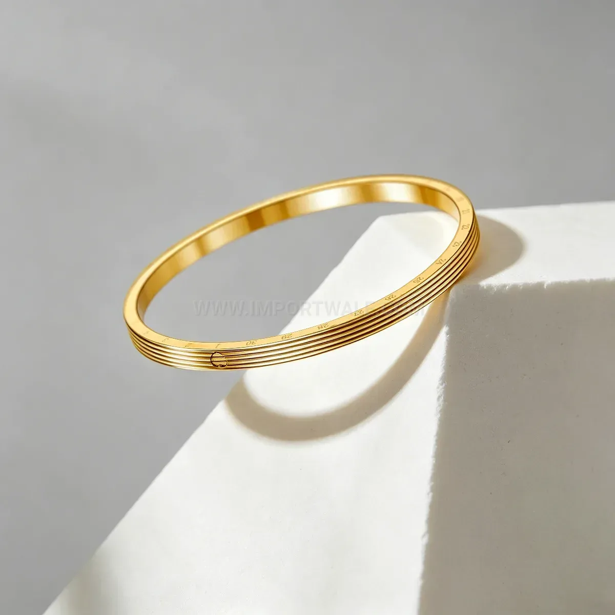 Designer Minimalist Heart Accent Plated Stainless Steel Bangle Bracelet