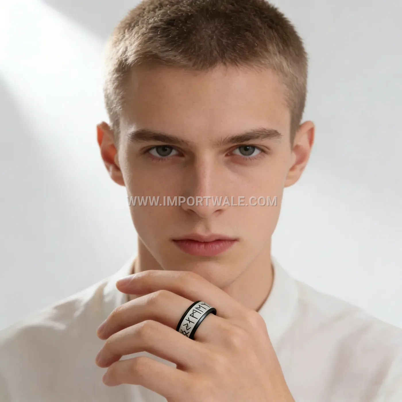Viking Rune Geometric Stainless Steel Ring Set