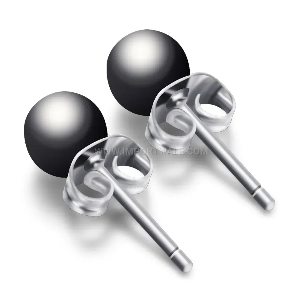 Minimalist Stainless Steel Stud Earrings with Colorful Ceramic Beads