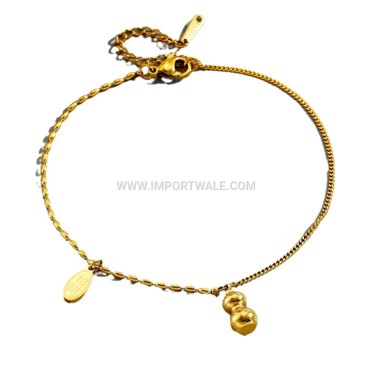 Gourd Charm Gold Tone Premium Anti Tarnish Anklet