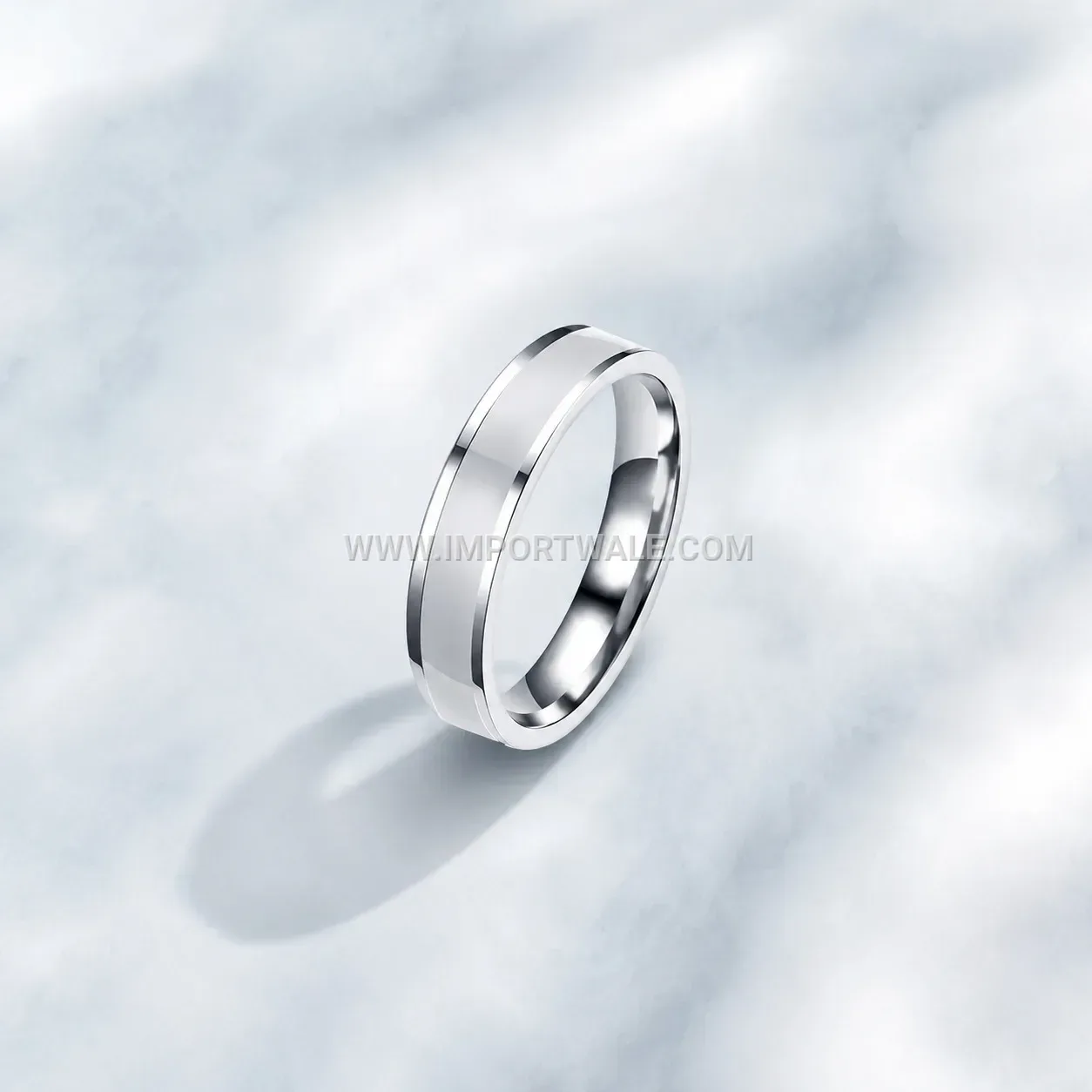 Dual Tone Enamel Inlay Titanium Steel Ring