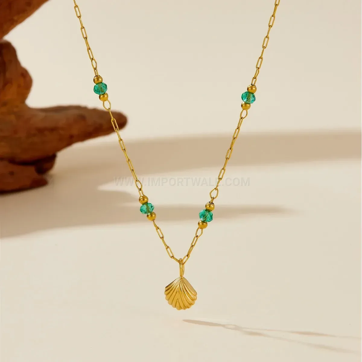 Classic 18K Gold Plated Titanium Steel Shell Jewelry Set