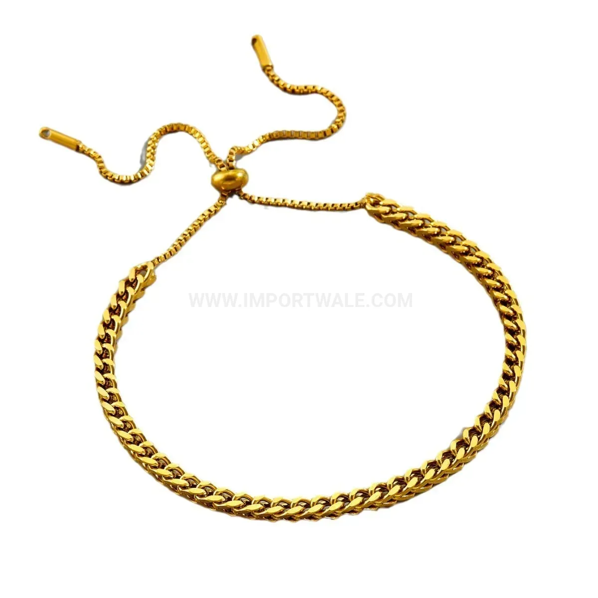 Adjustable Gold Plated Titanium Steel Chain Bracelet