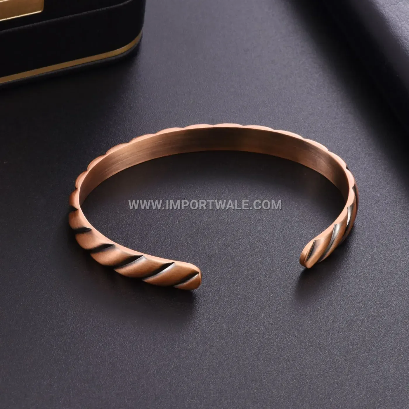 Minimalist Twisted Pure Red Copper Magnetic Bangle Bracelet