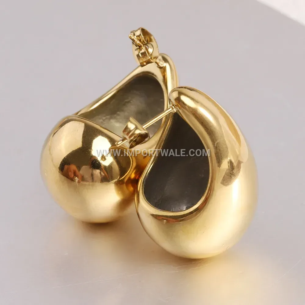 Large Stainless Steel Teardrop Statement Earrings