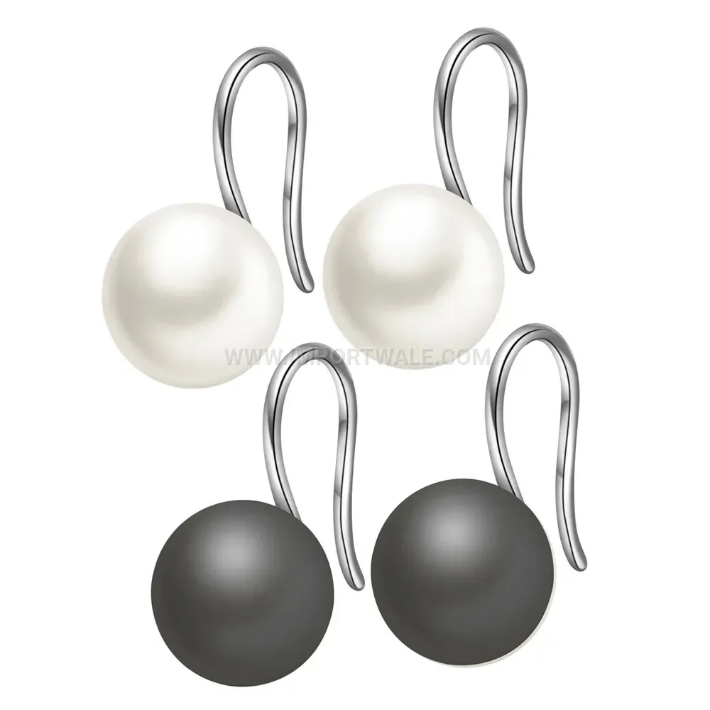 Minimalist Ceramic Accent Stainless Steel Stud Earrings