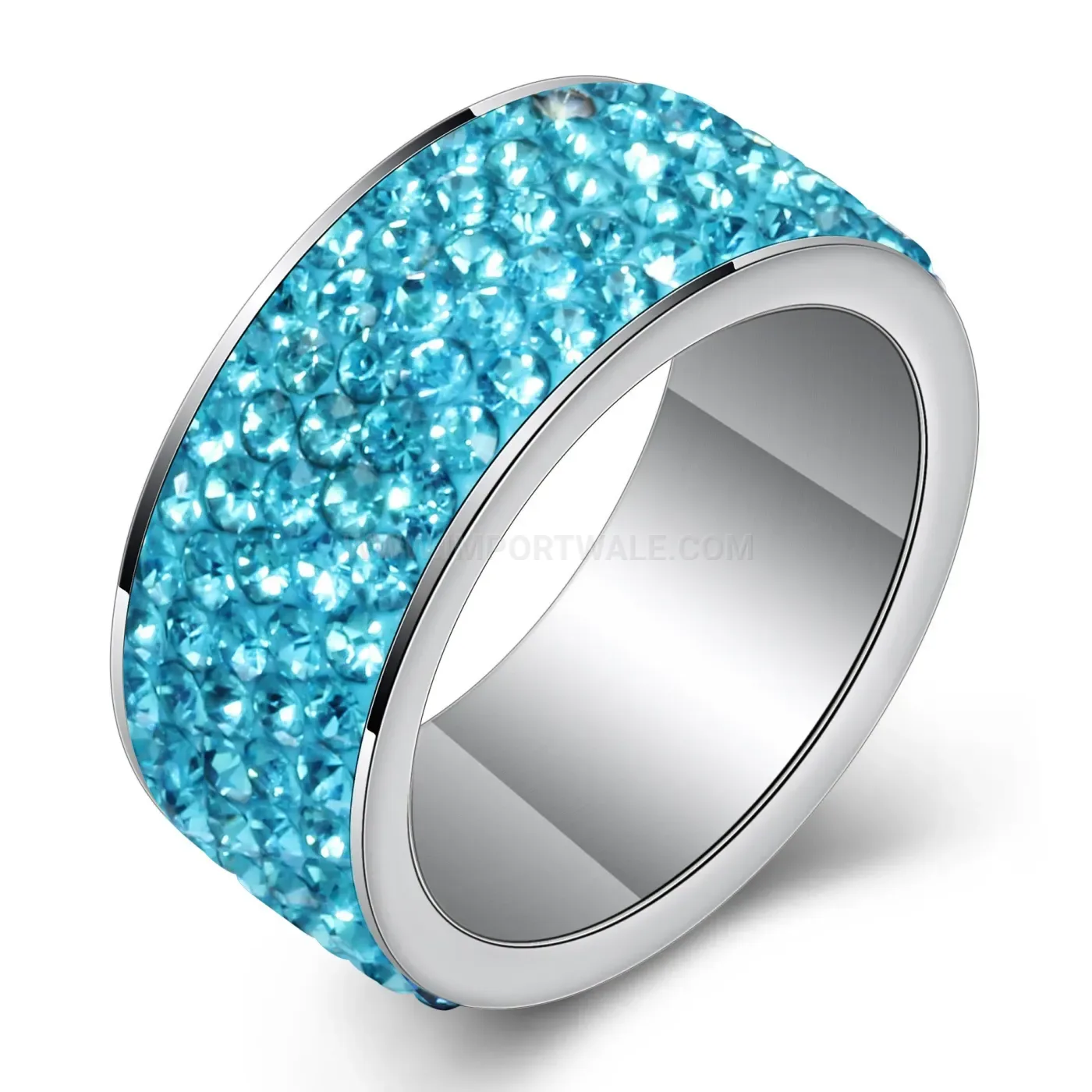 Five Row Rhinestone Stainless Steel Statement Ring