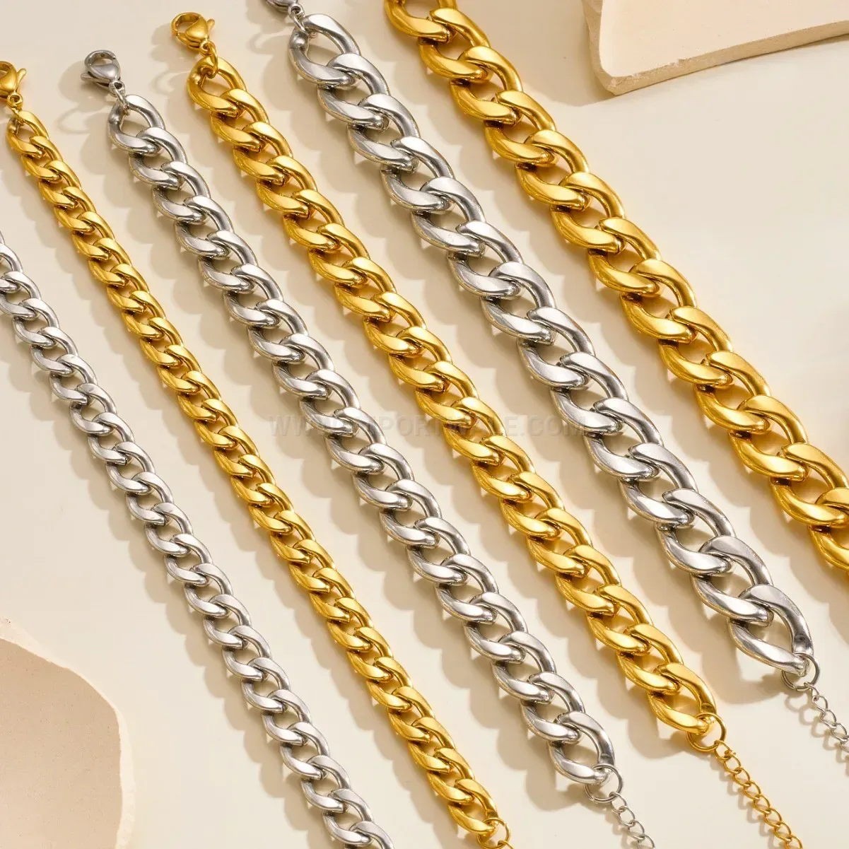 Unisex Stainless Steel Chunky Chain Link Statement Bracelet