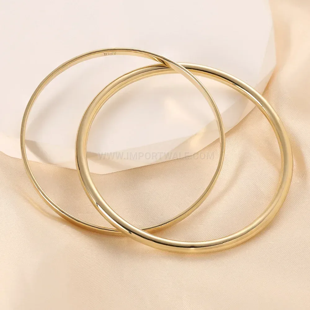 Premium Minimalist Smooth Double Layer Stainless Steel Bangle