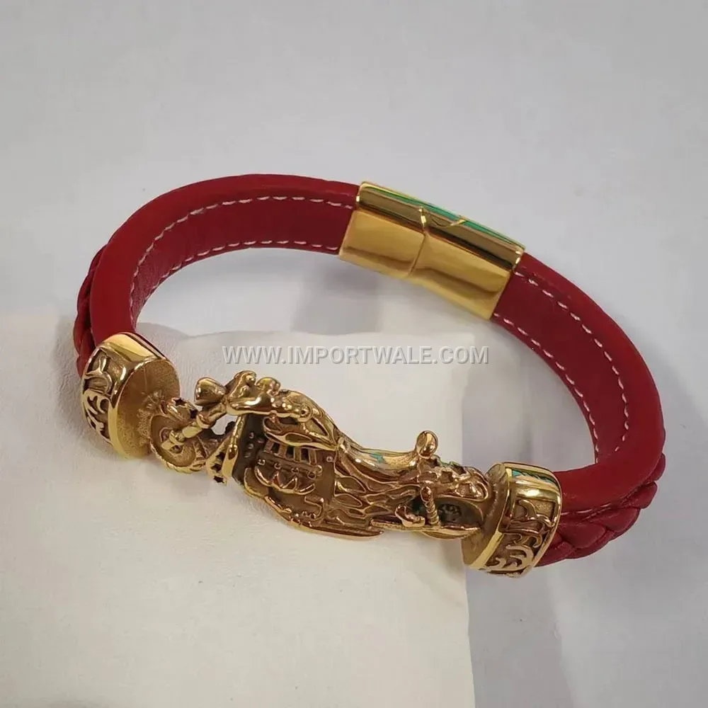Vintage Red Copper Alloy Magnetic Therapy Bracelet