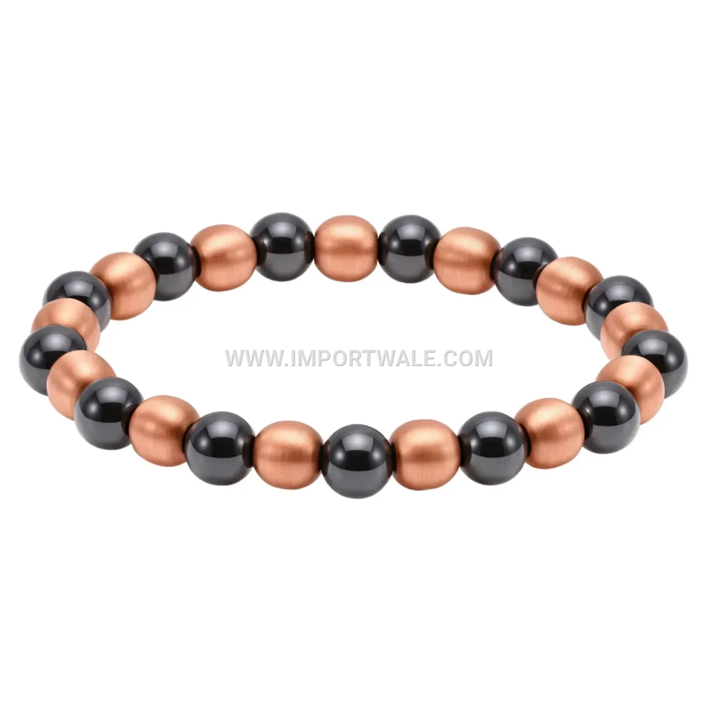 Vintage Red Copper Magnetic Bead Beaded Bracelet