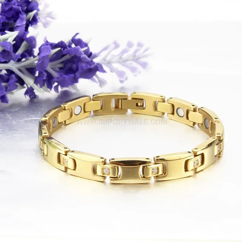 Chic Geometric Pure Titanium Magnetic Wellness Bracelet