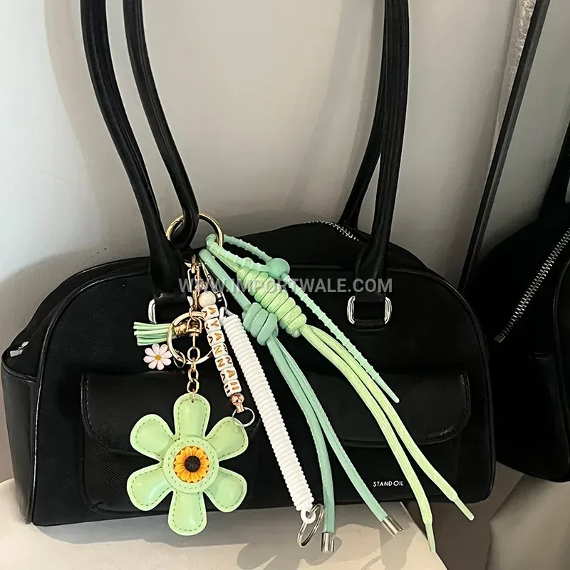 Woven Rope Sunflower Keychain Bag Charm