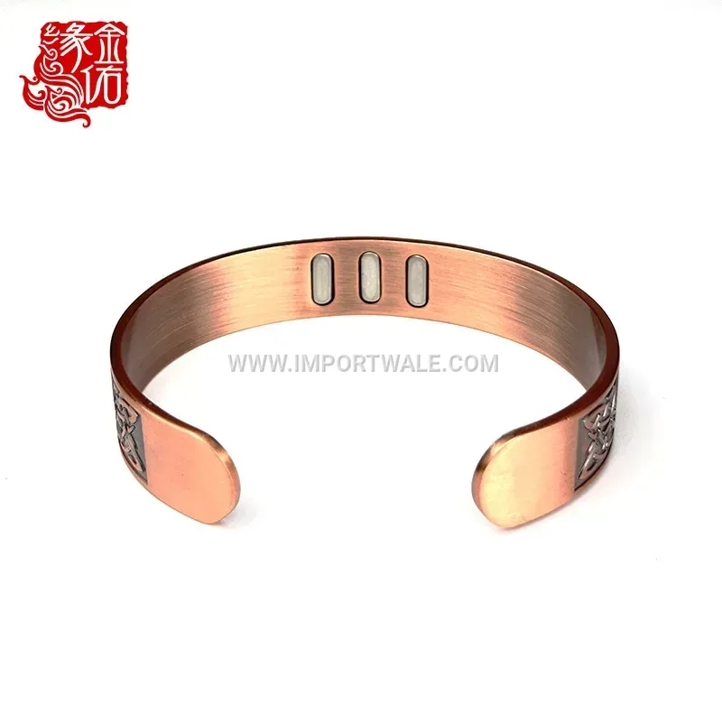 Celtic Sun Moon Tree Of Life Copper Magnetic Bangle
