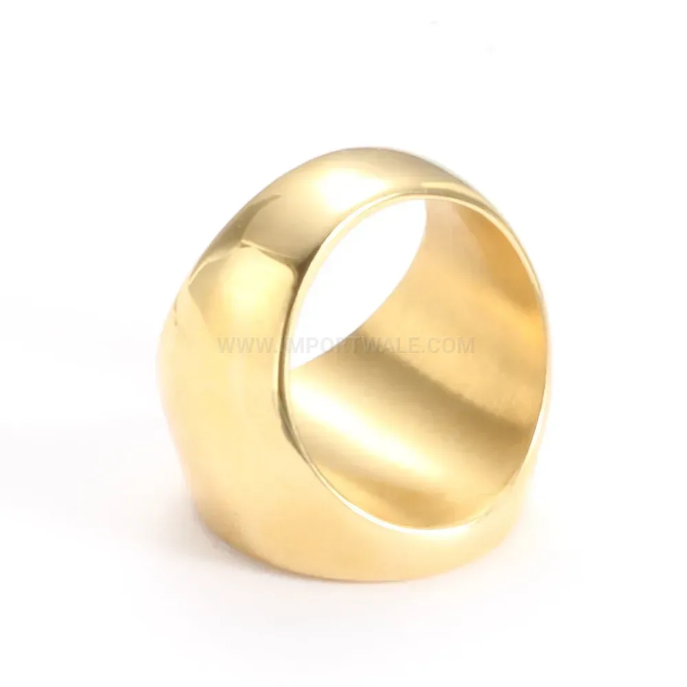 Designer Celestial Engraved Star and Moon Stainless Steel Ring