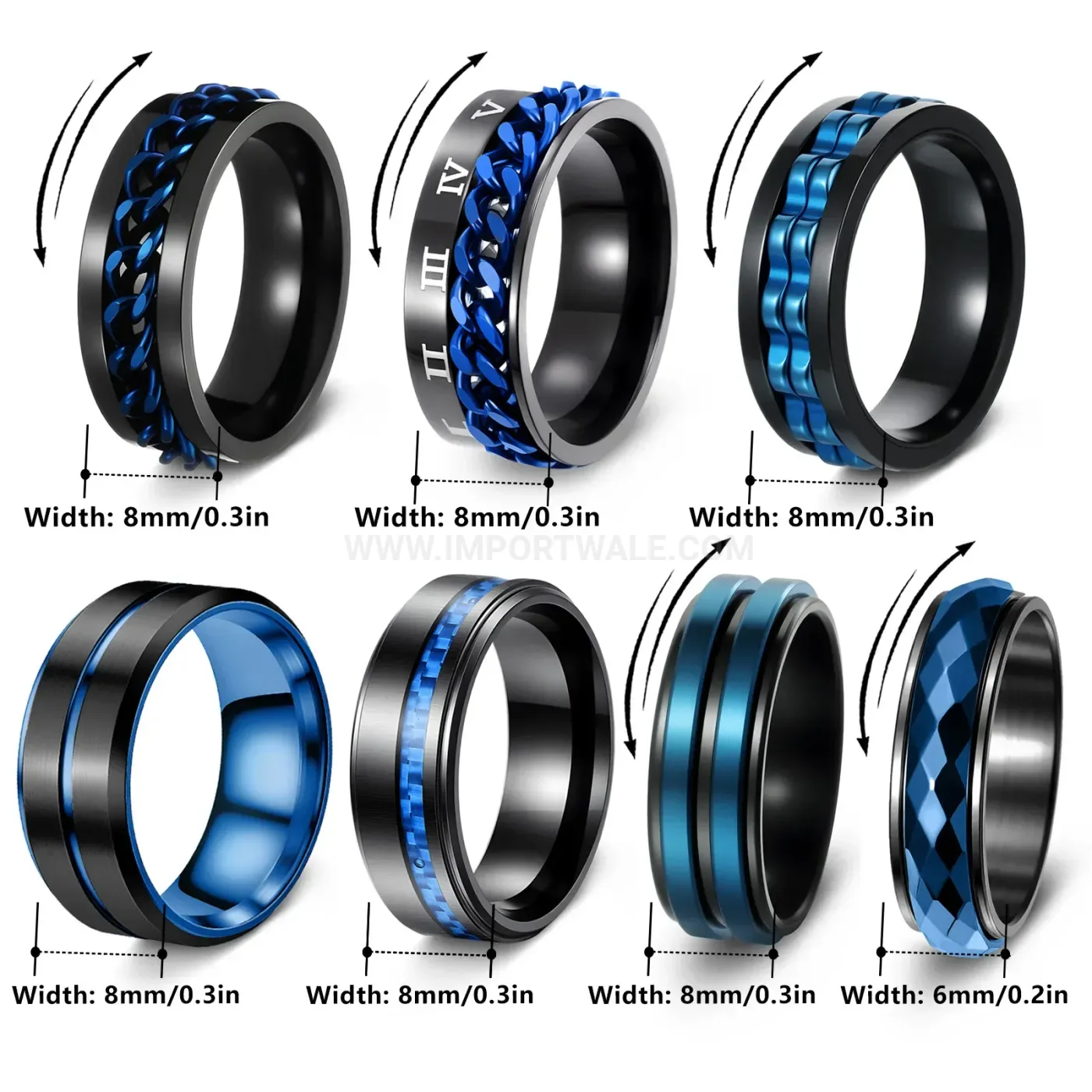 Two-Tone Stainless Steel Spinner Ring