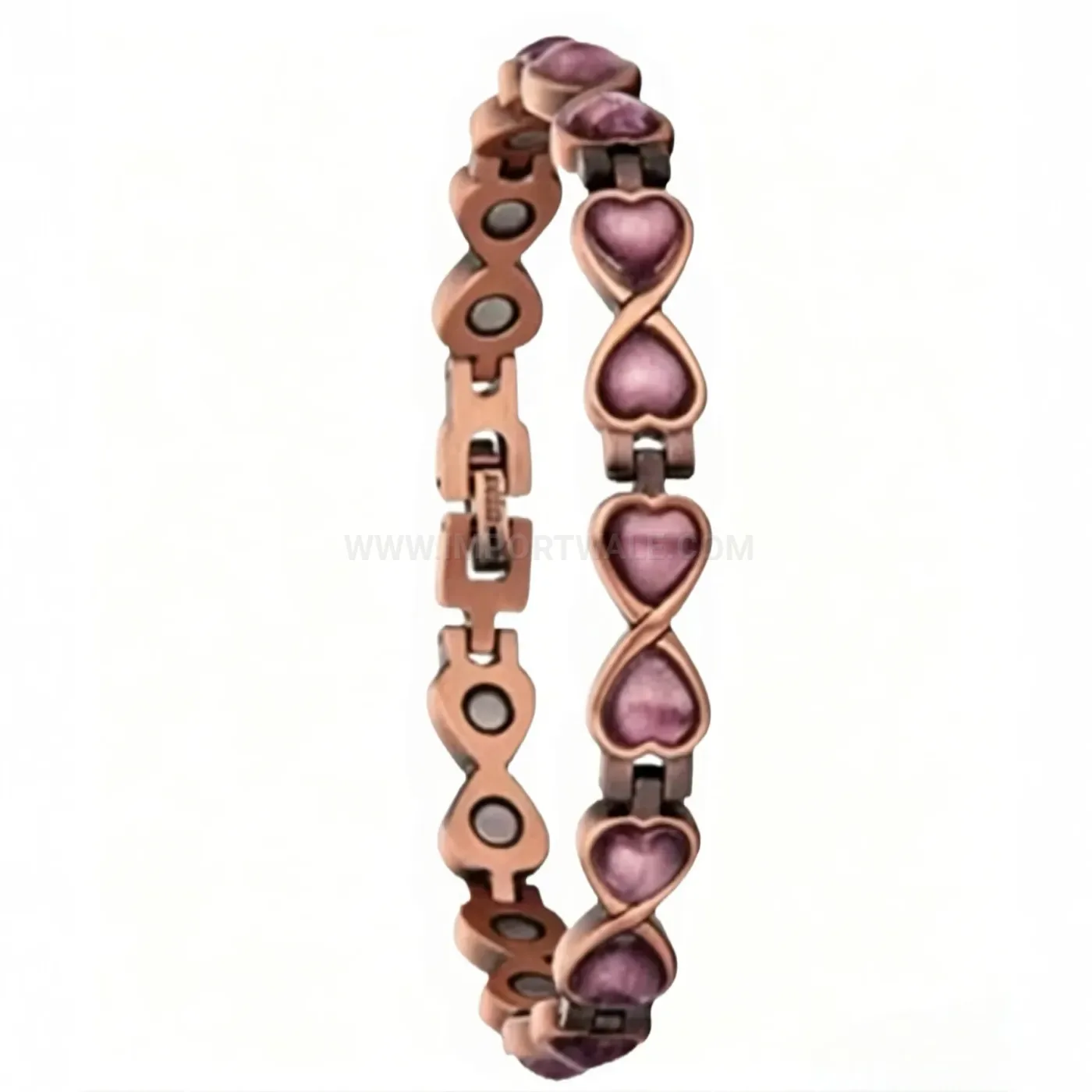 Stylish Vintage Heart Cutout Red Copper Magnetic Energy Bracelet