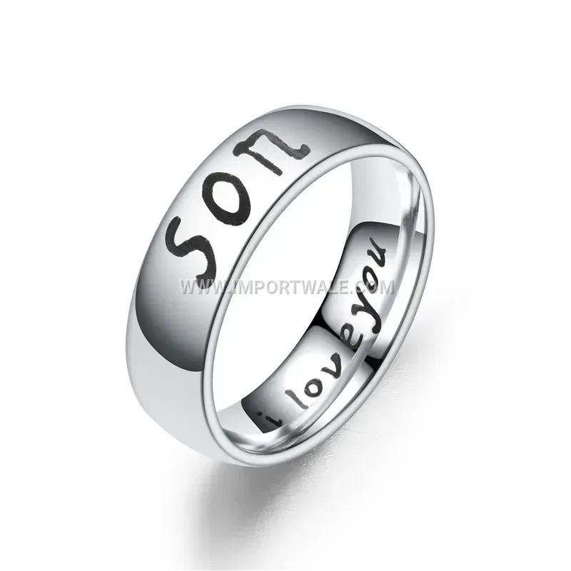 Engraved Family Stainless Steel Band Ring