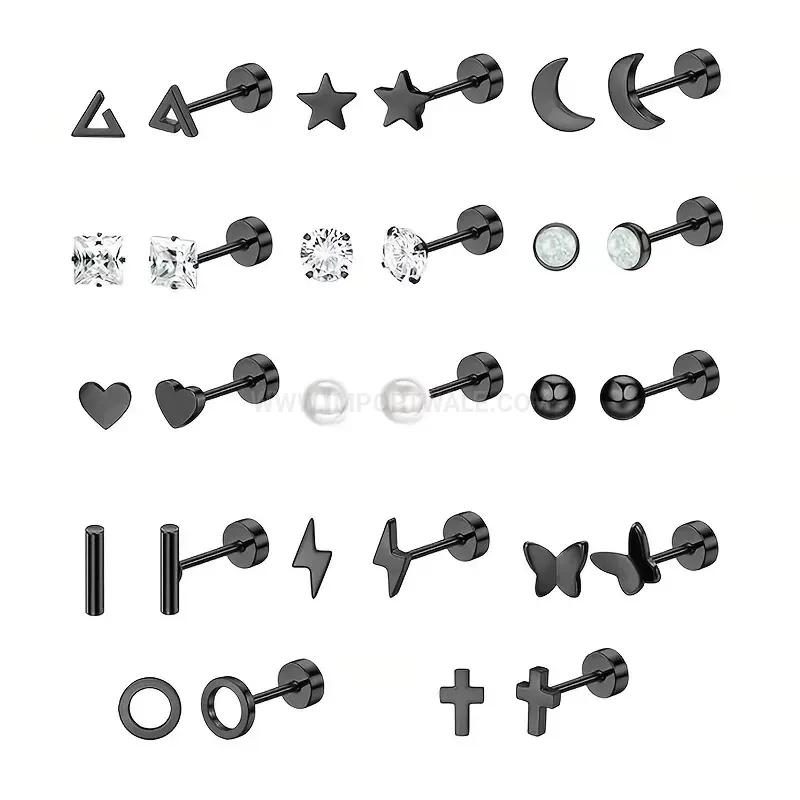 Classic Geometric Stainless Steel Modern Minimalist Body Piercing Studs