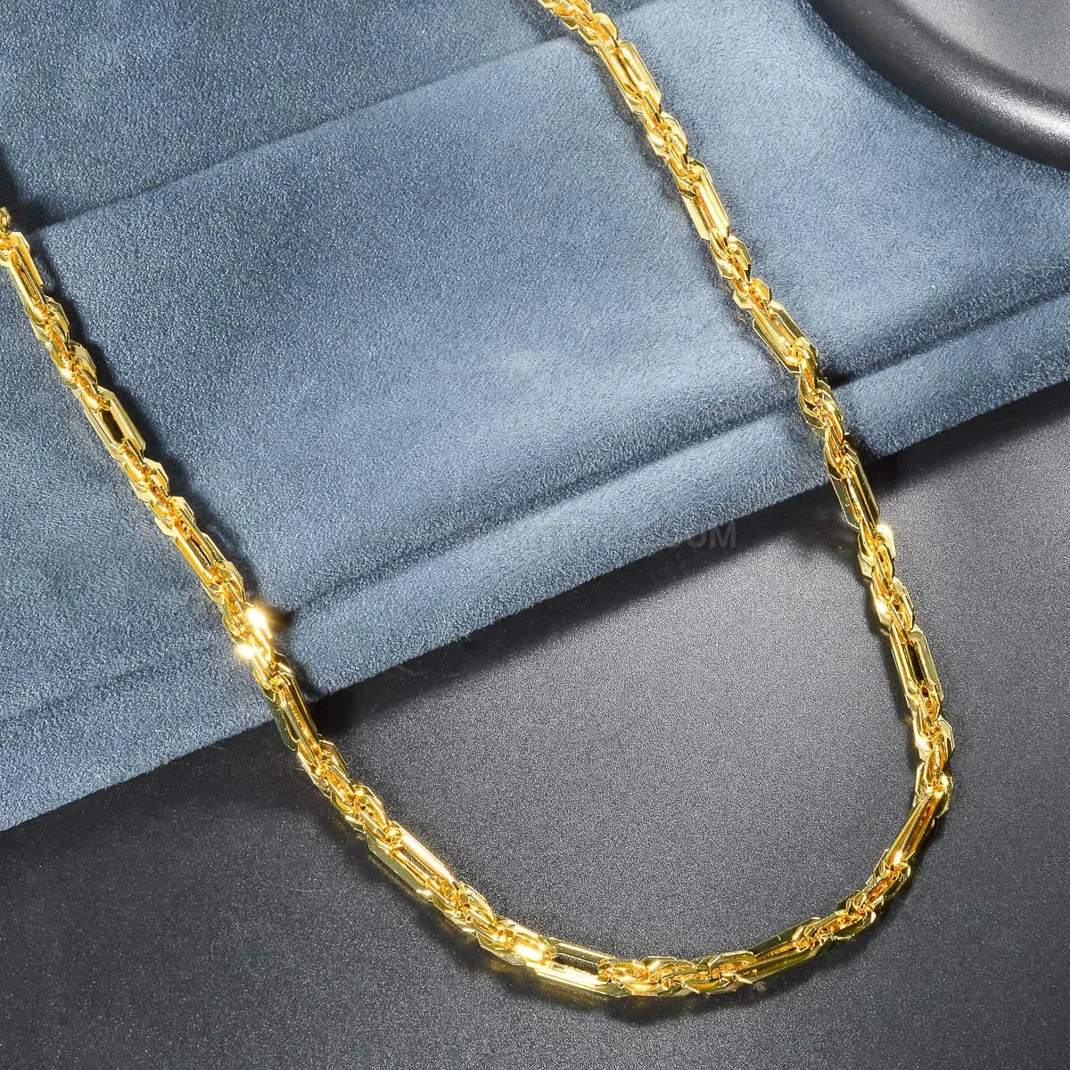 Eighteen Karat Gold Plated Brass Layered Twist Chain Necklace