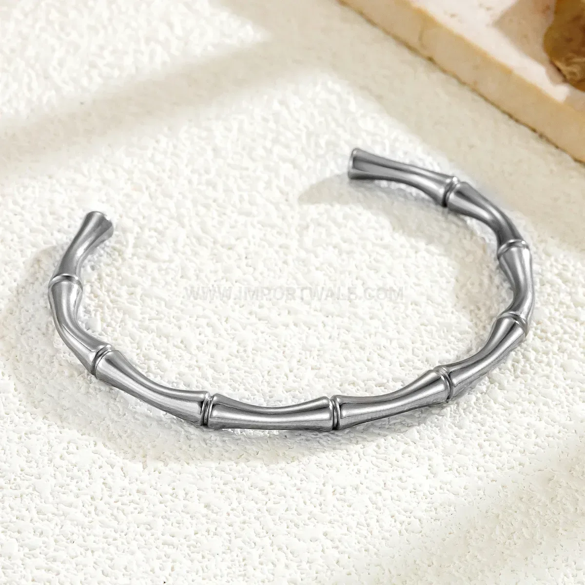 Minimalist Bamboo Joint Gold Plated Titanium Steel Bangle