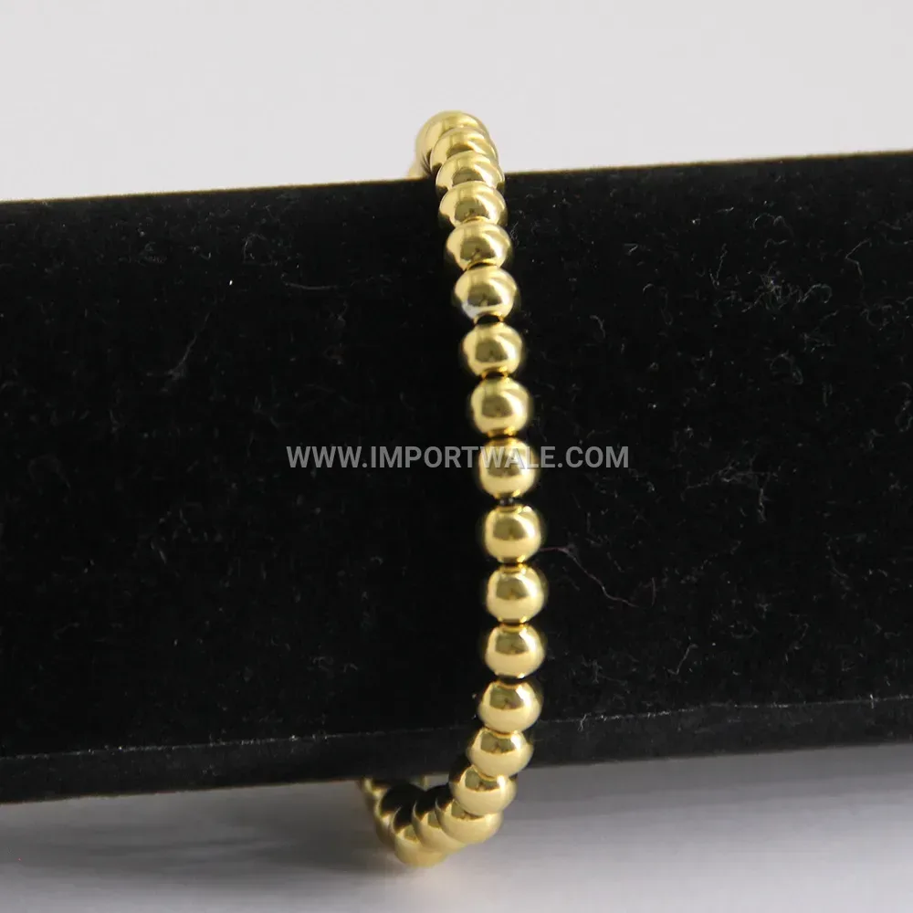 Minimalist Stainless Steel Elastic Beaded Stretch Bracelet