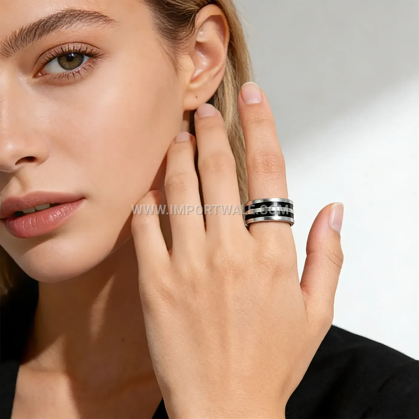 Minimalist Gold Plated Stainless Steel Band Ring Set