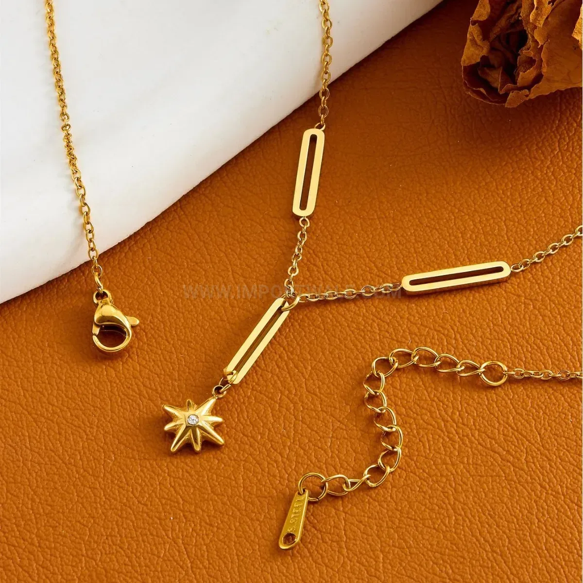 Classic Hexagram Pendant Titanium Steel Collar Necklace