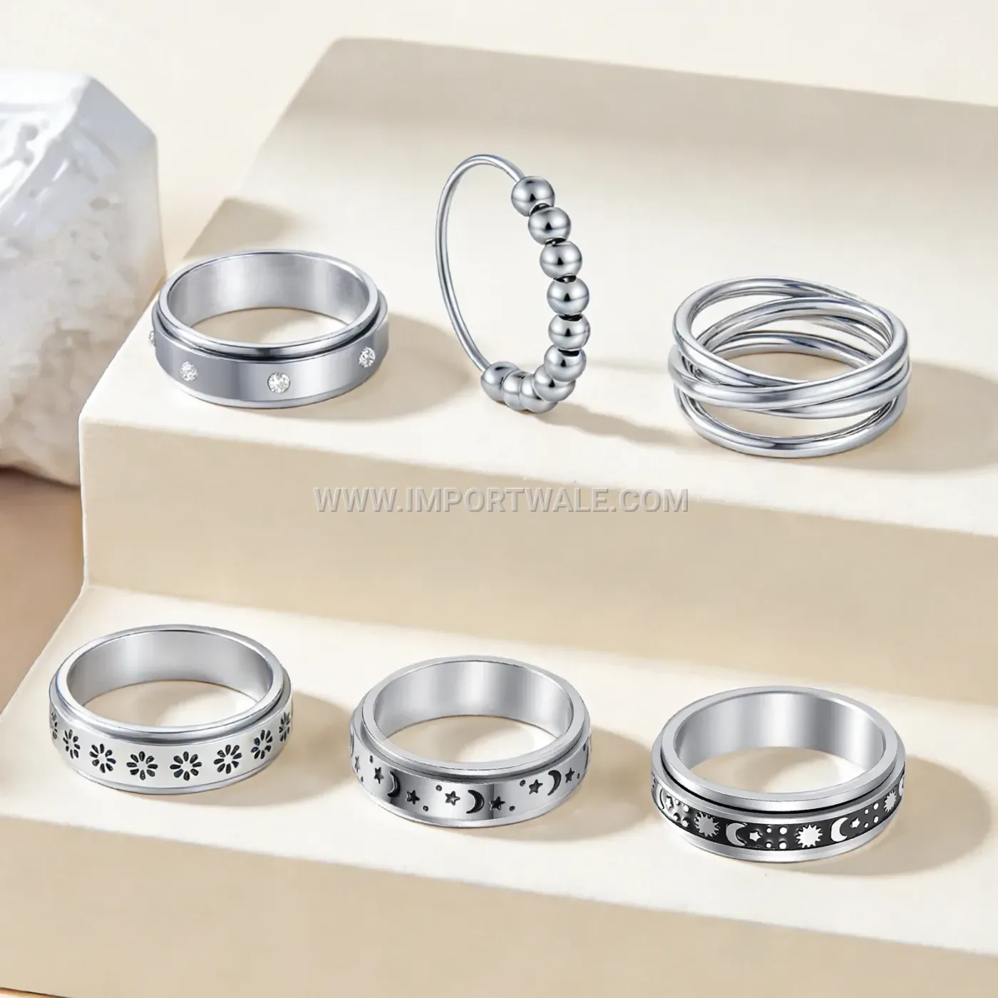 Spinning Celestial Flower 304 Stainless Steel Band