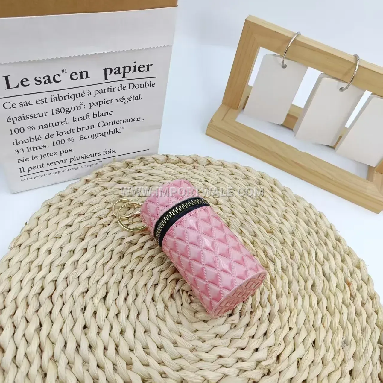 Quilted Faux Leather Mini Lipstick Wallet and Earphone Case