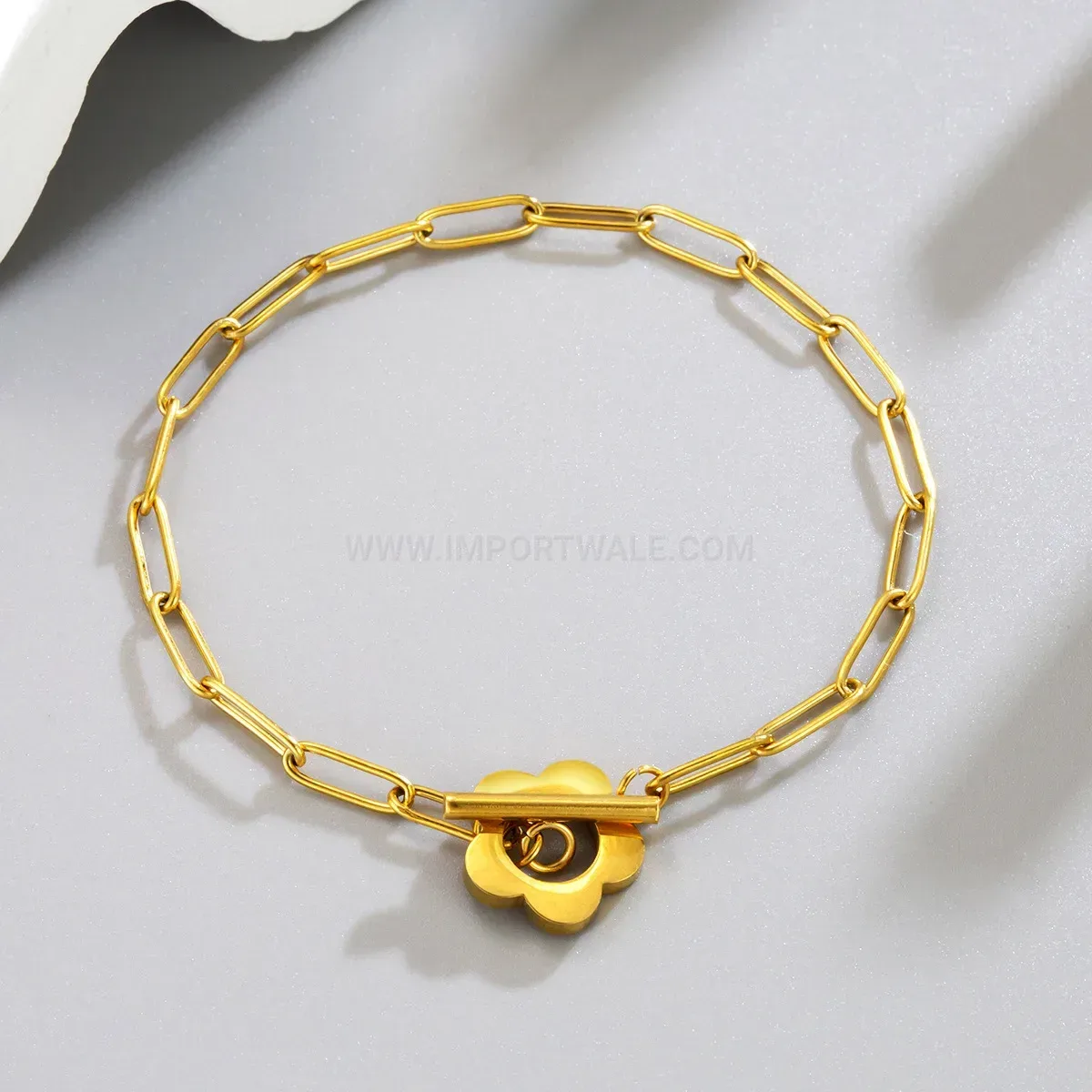 Geometric Plum Blossom Toggle Clasp Chain Jewelry Set