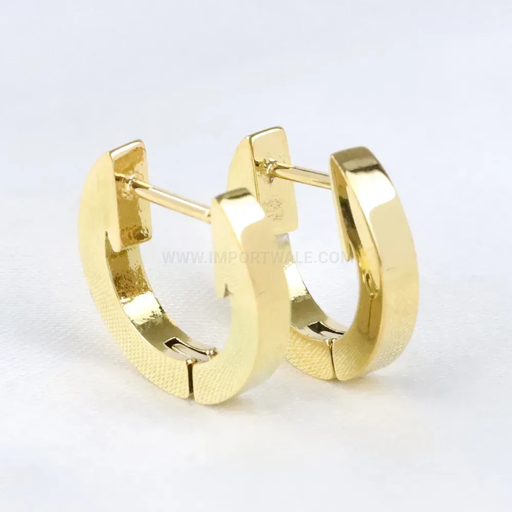 Fashion Minimalist 3mm U-Shaped Stainless Steel Geometric Huggie Earrings