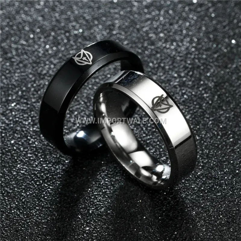 Beveled Edge Stainless Steel Minimalist Band Ring